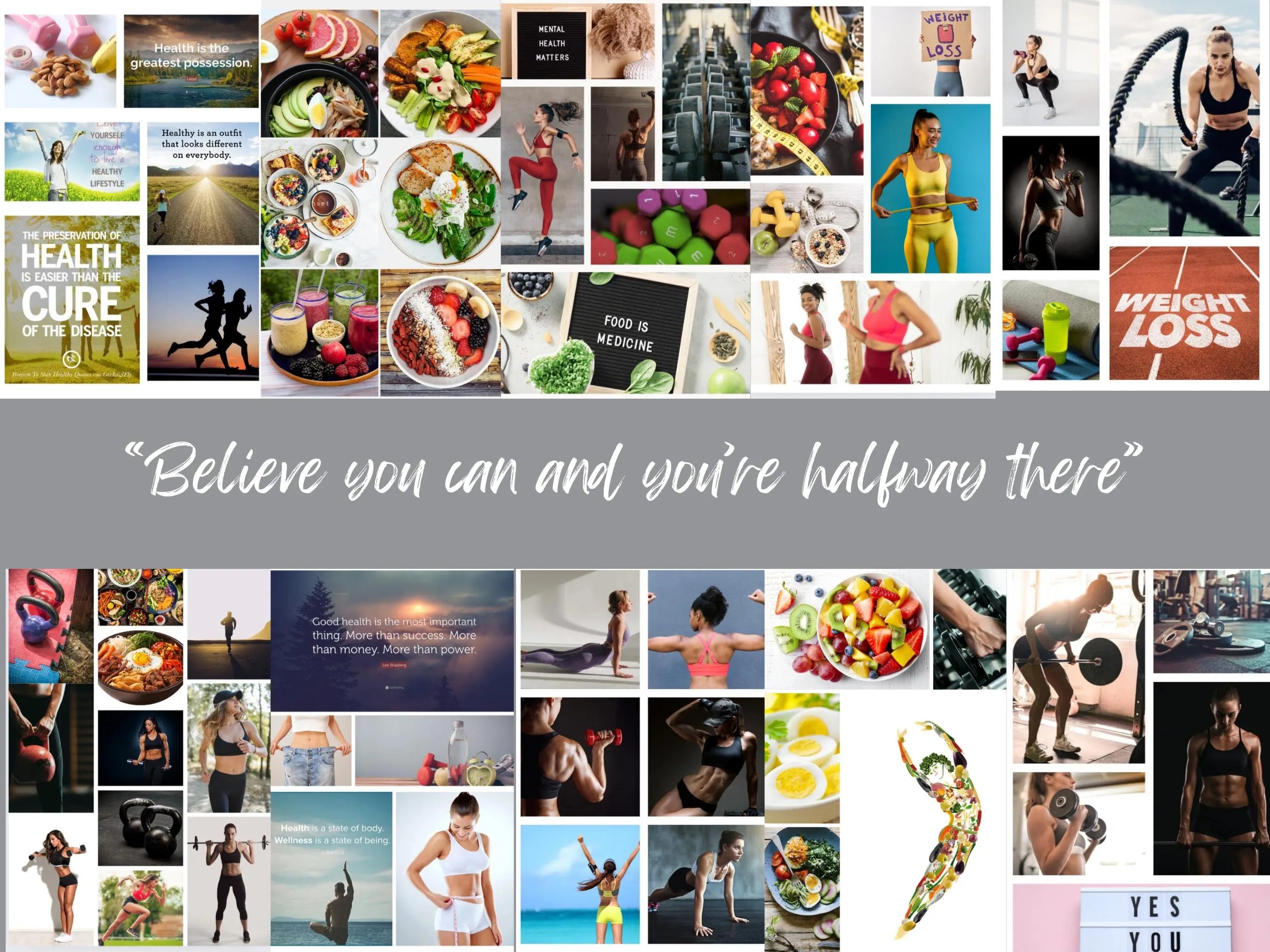 Women's Health & Fitness Vision Board Kit (PDF) (Digital Download)