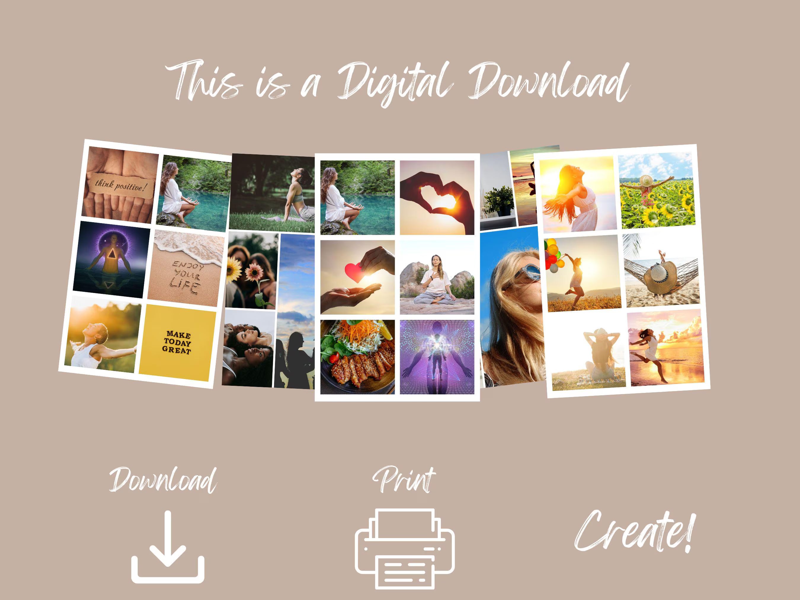 Self-Love Vision Board Kit: Affirmations for Women (PDF) (Digital Download)