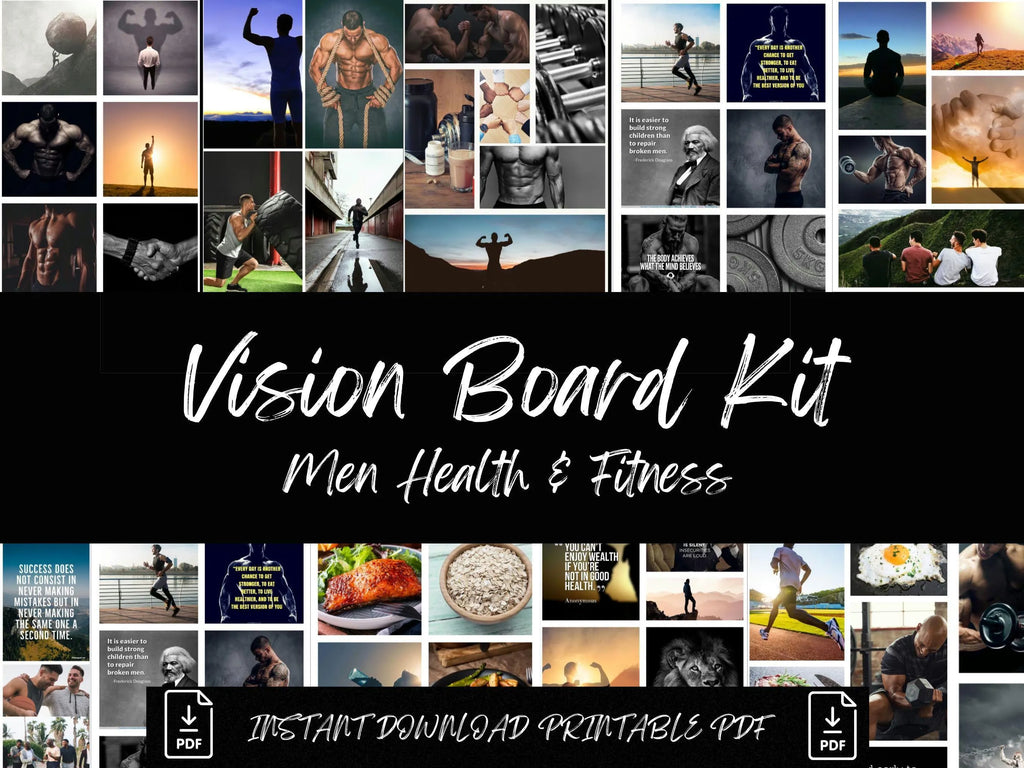 Men's Health & Fitness Vision Board Kit (PDF) (Digital Download)