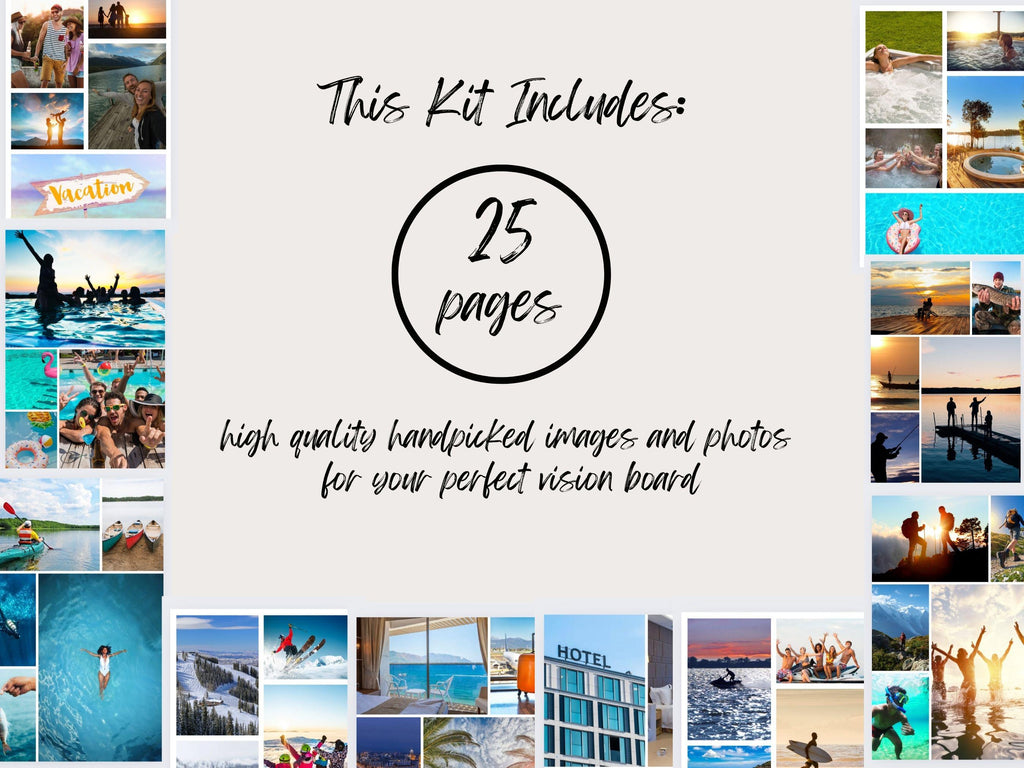 Travel Vision Board Kit: Adventure Inspiration, (PDF) (Digital Download)