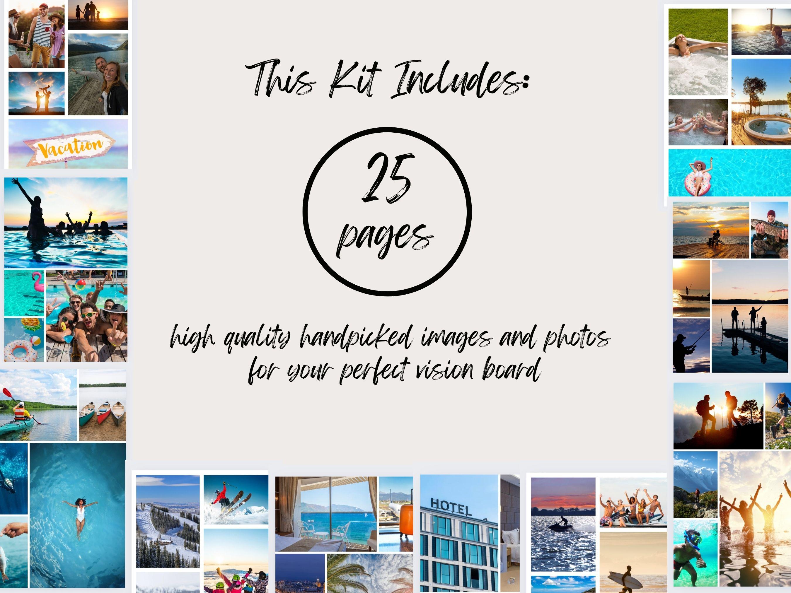 Travel Vision Board Kit: Adventure Inspiration, (PDF) (Digital Download)