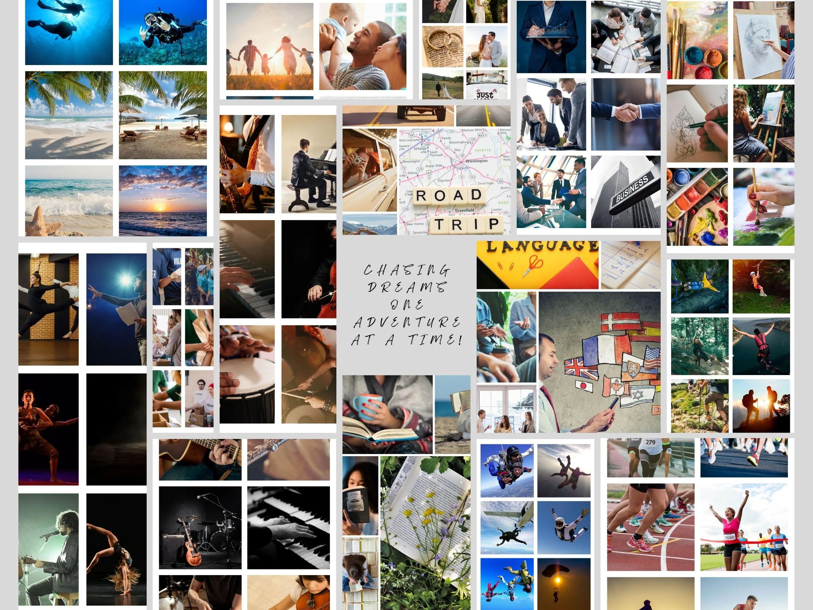 Bucket List Vision Board Kit: Adventure Theme (PDF) (Digital Download)