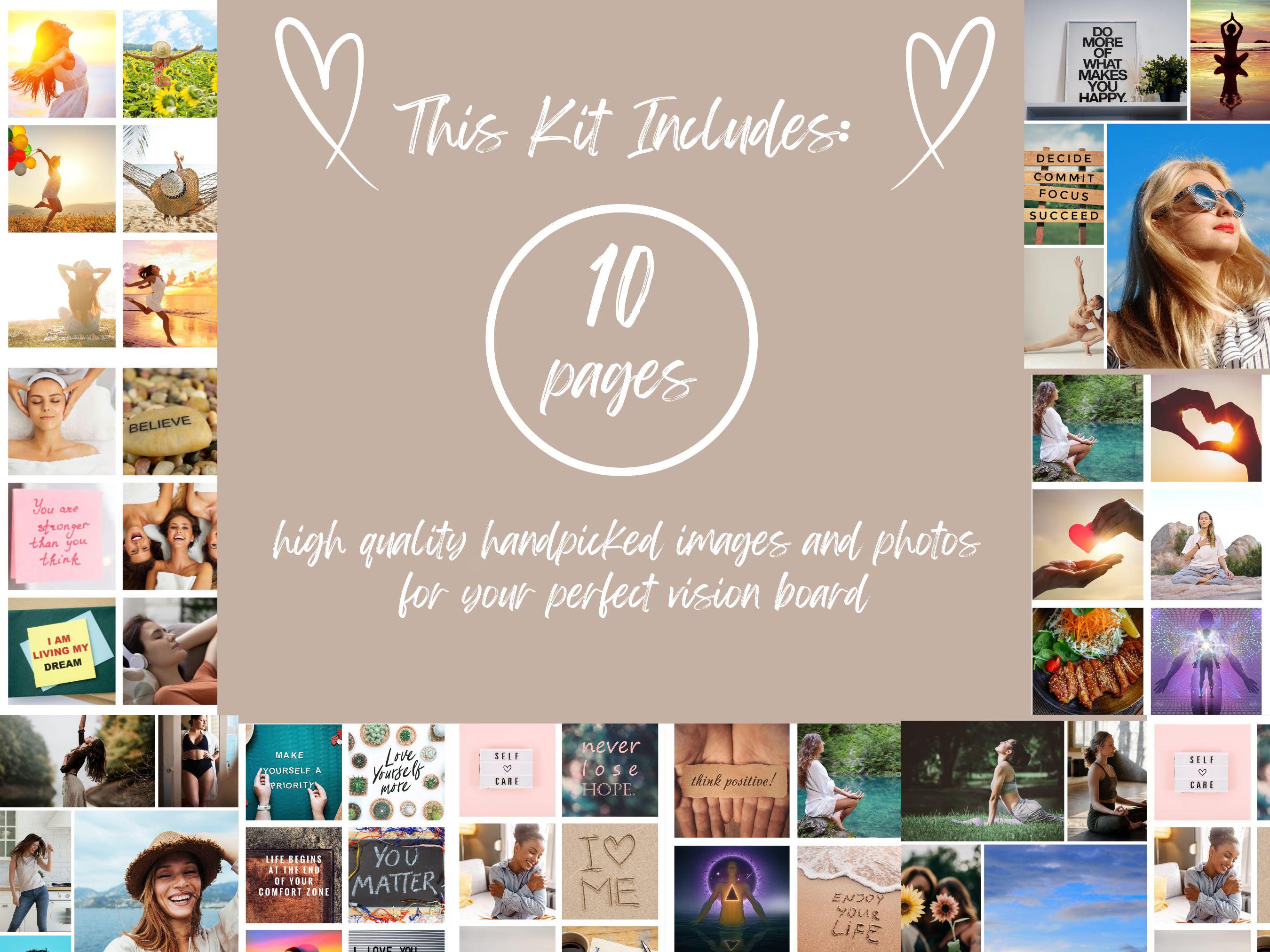 Self-Love Vision Board Kit: Affirmations for Women (PDF) (Digital Download)