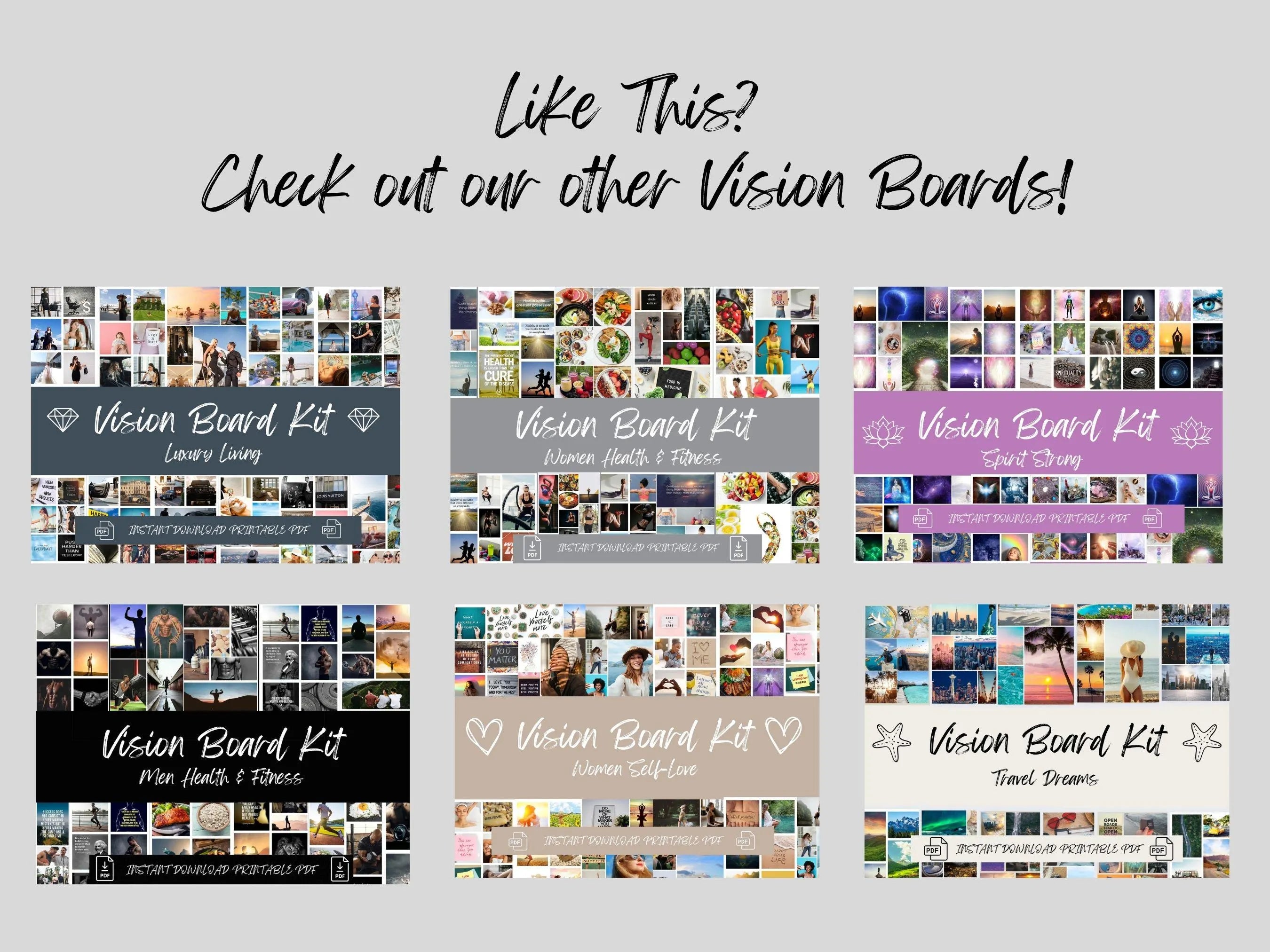 Bucket List Vision Board Kit: Adventure Theme (PDF) (Digital Download)