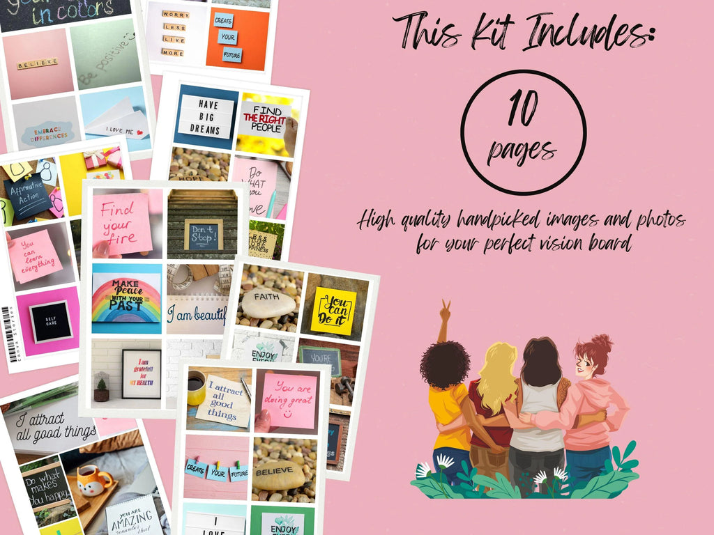 Vision Board Kit Positive Affirmations & Quotes (PDF) (Digital Download)