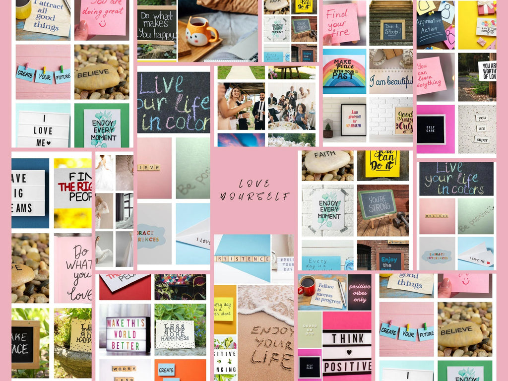 Vision Board Kit Positive Affirmations & Quotes (PDF) (Digital Download)