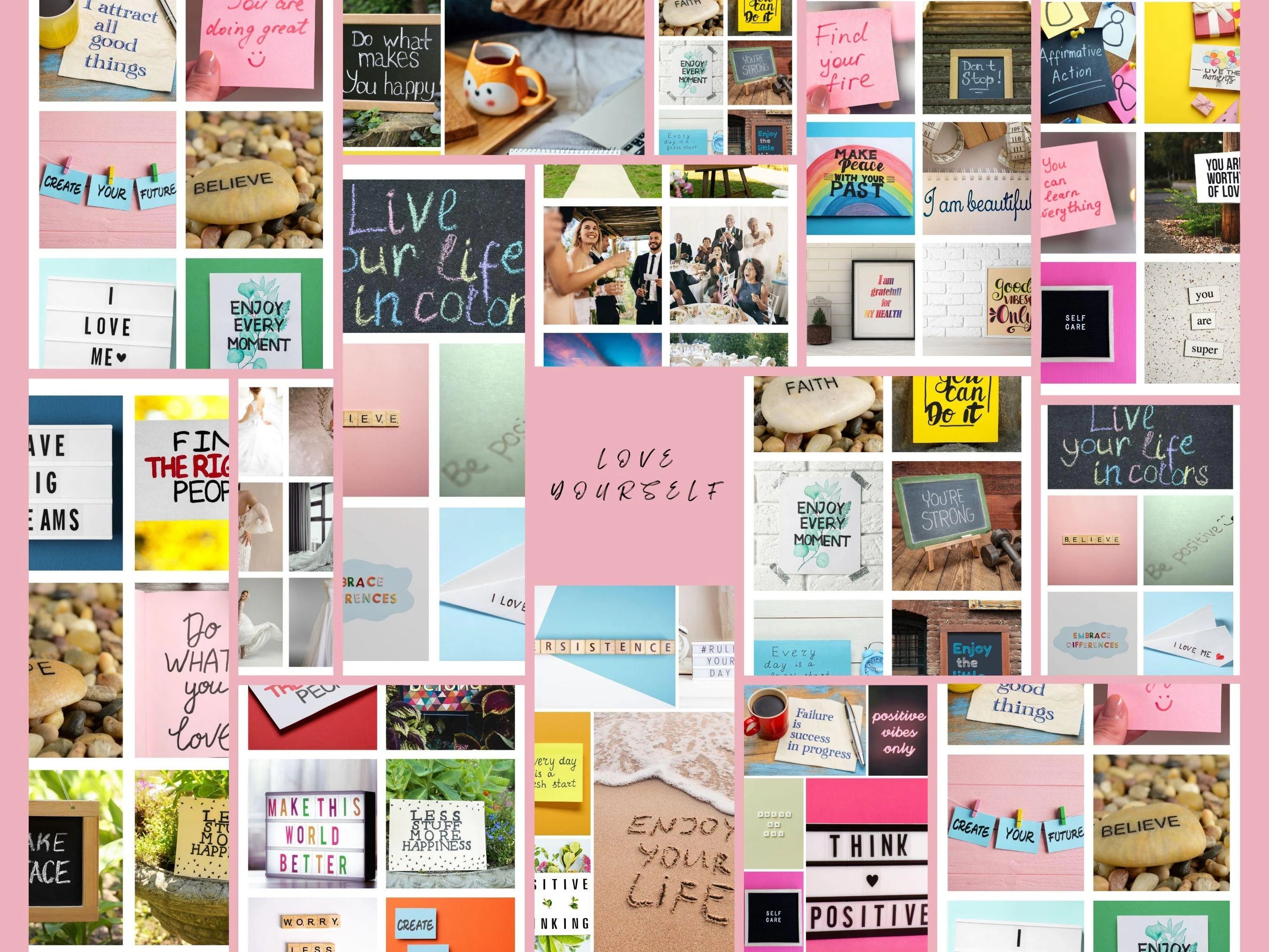 Vision Board Kit Positive Affirmations & Quotes (PDF) (Digital Download)