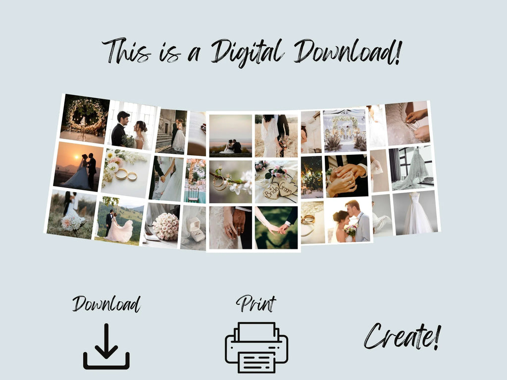 Winter Vision Board Kit: Cozy Season Printable Photos (PDF) (Digital Download)