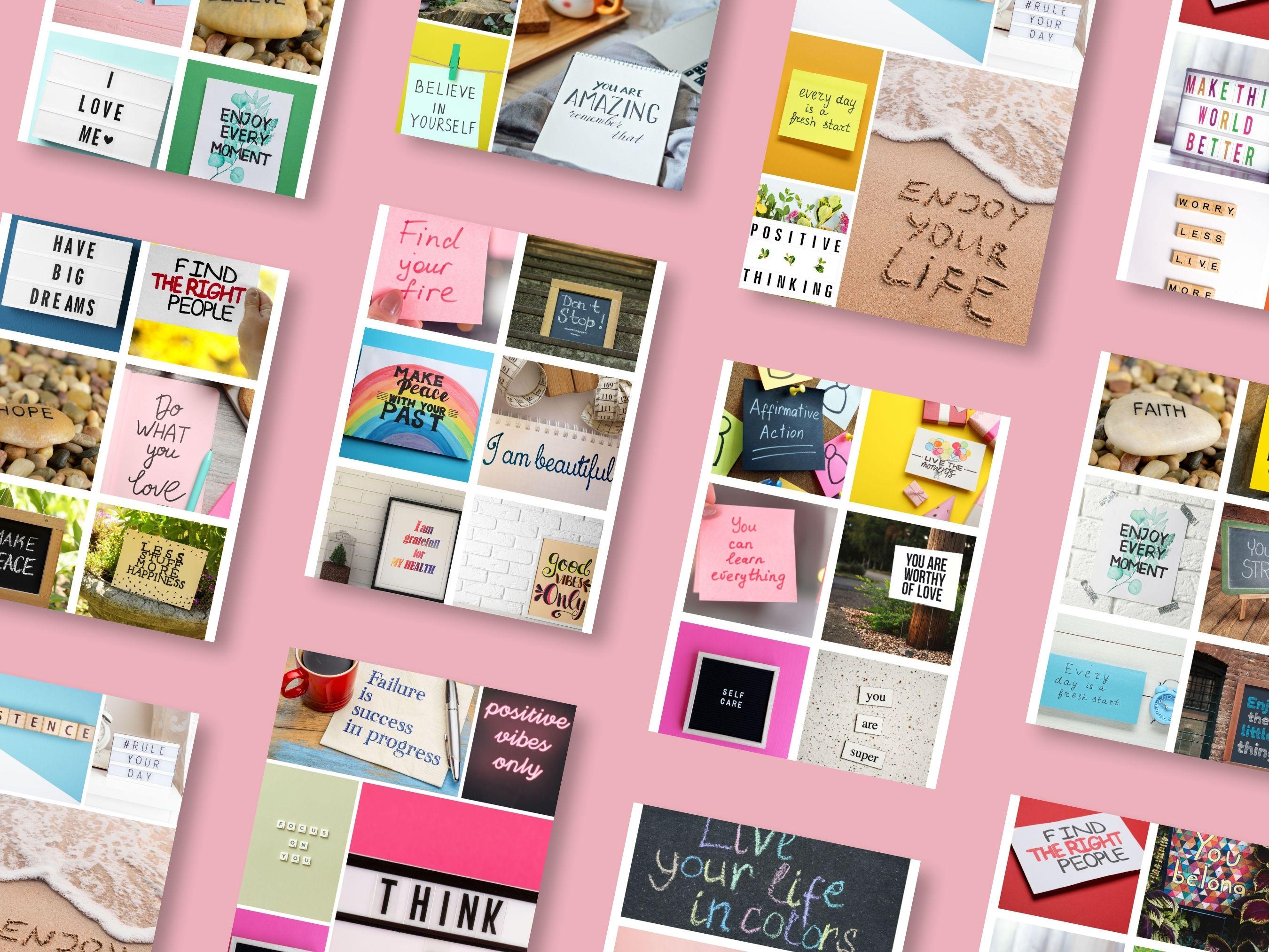 Vision Board Kit Positive Affirmations & Quotes (PDF) (Digital Download)