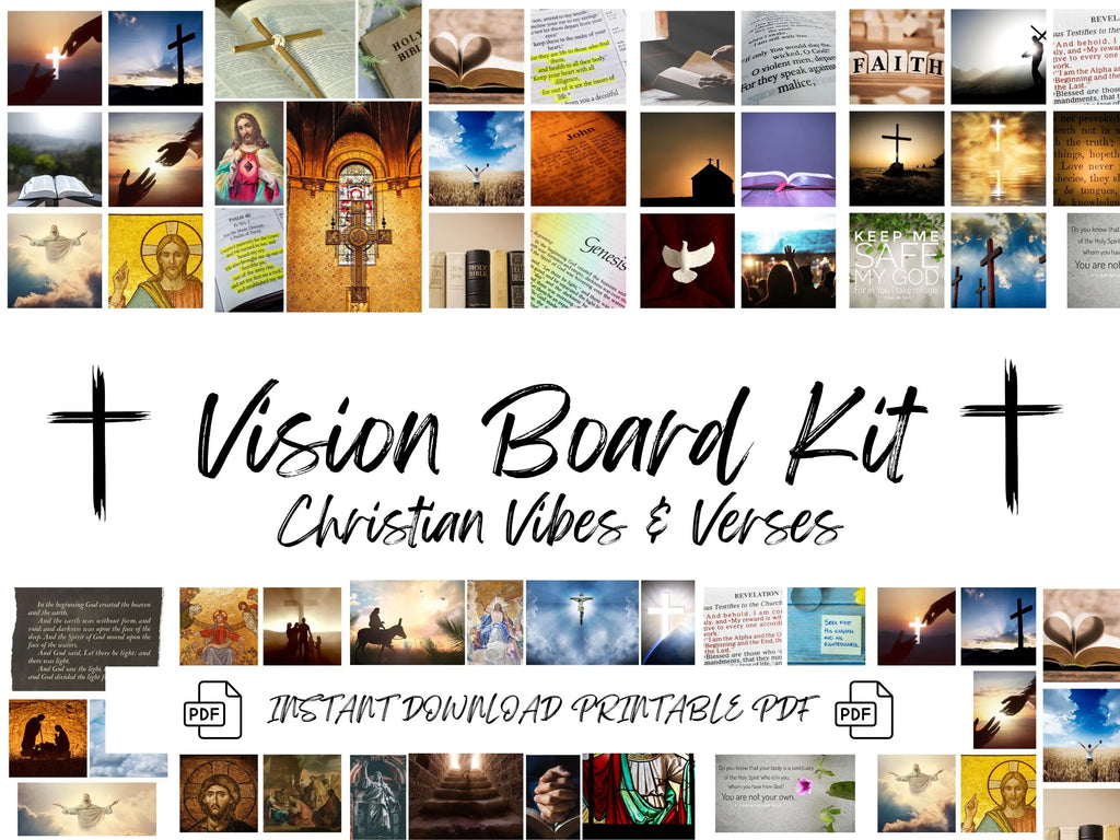 Christian Vision Board Kit Bible Verses & Affirmations (PDF) (Digital Download)