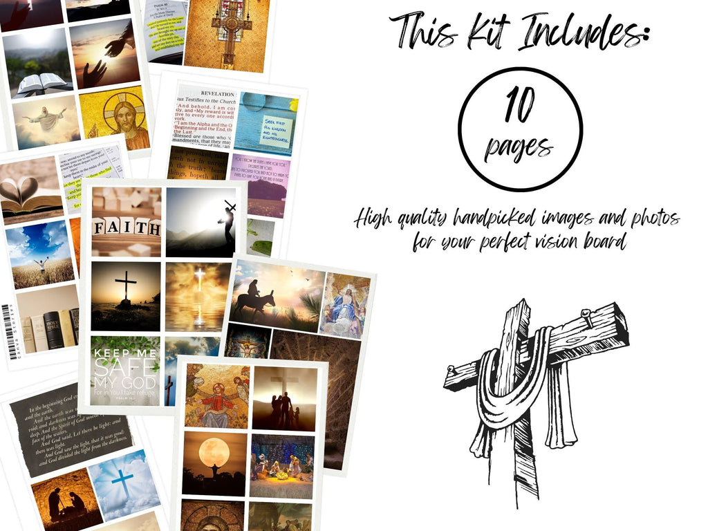 Christian Vision Board Kit Bible Verses & Affirmations (PDF) (Digital Download)