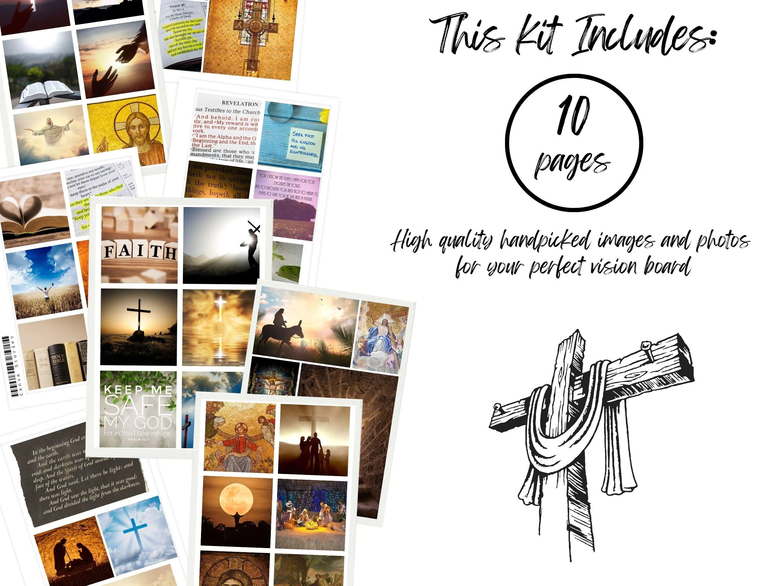 Christian Vision Board Kit Bible Verses & Affirmations (PDF) (Digital Download)