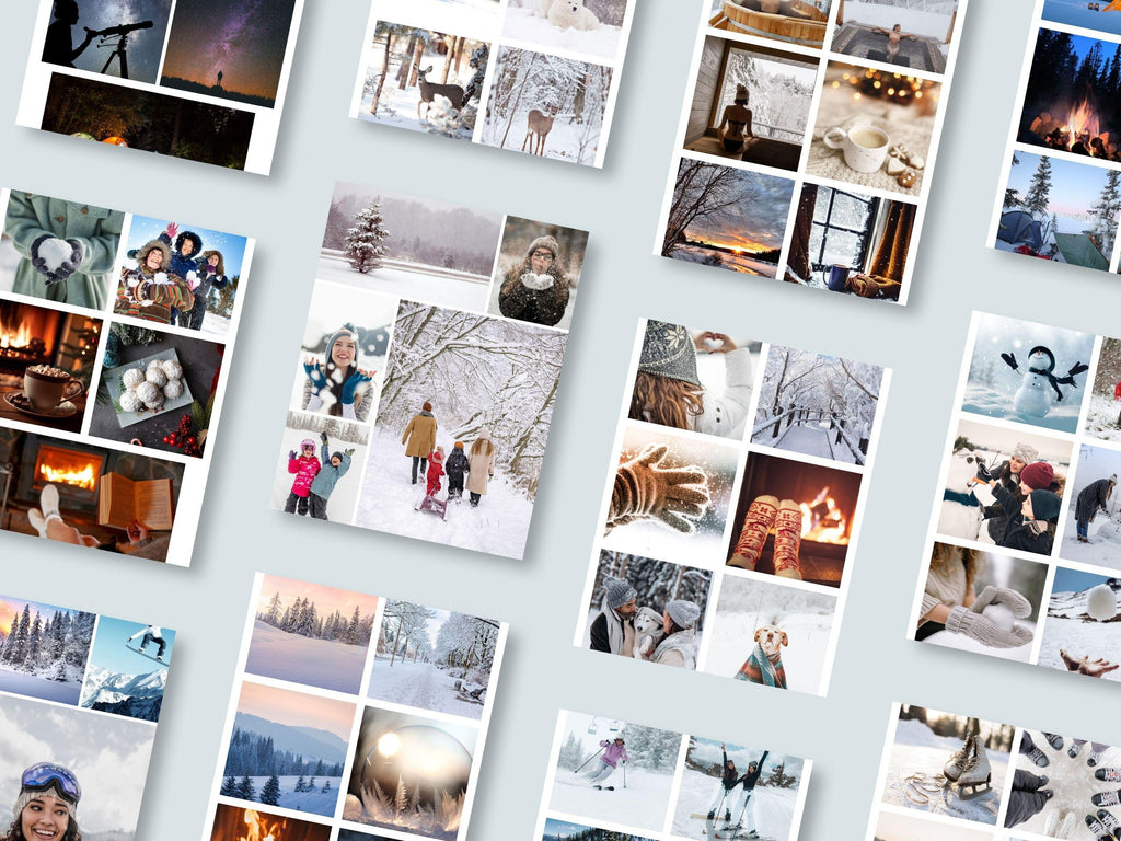 Winter Vision Board Kit: Cozy Season Printable Photos (PDF) (Digital Download)