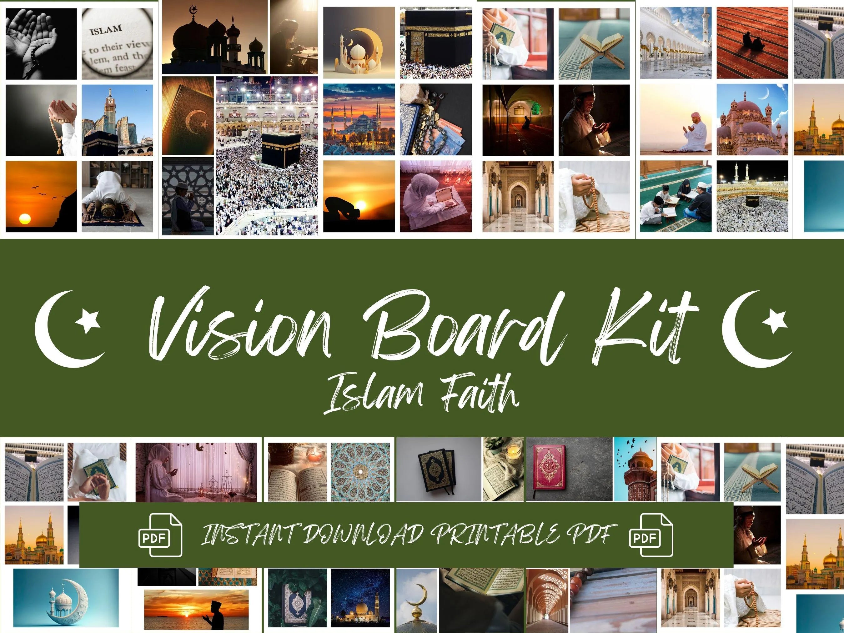 Islamic Vision Board Kit: Spiritual Affirmations Printable (PDF) (Digital Download)