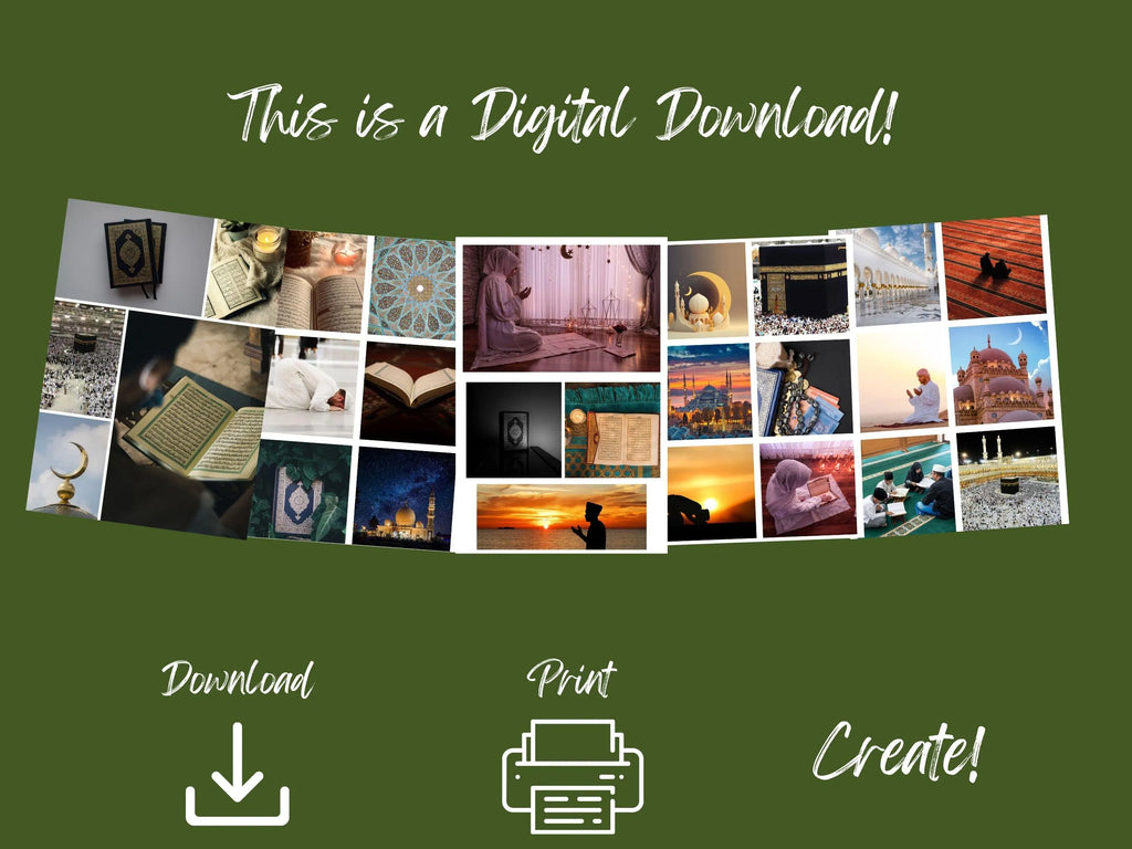 Islamic Vision Board Kit: Spiritual Affirmations Printable (PDF) (Digital Download)