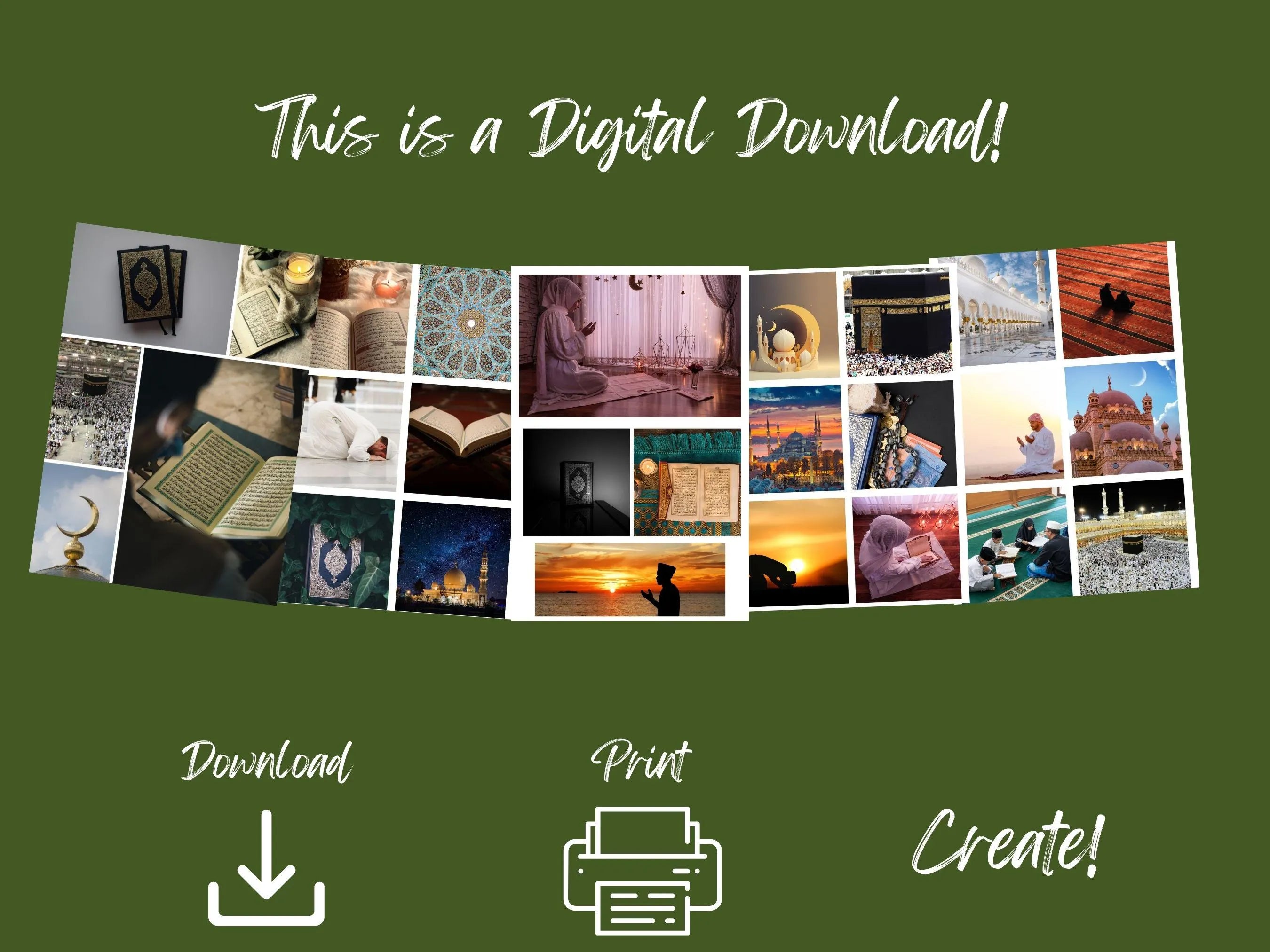 Islamic Vision Board Kit: Spiritual Affirmations Printable (PDF) (Digital Download)