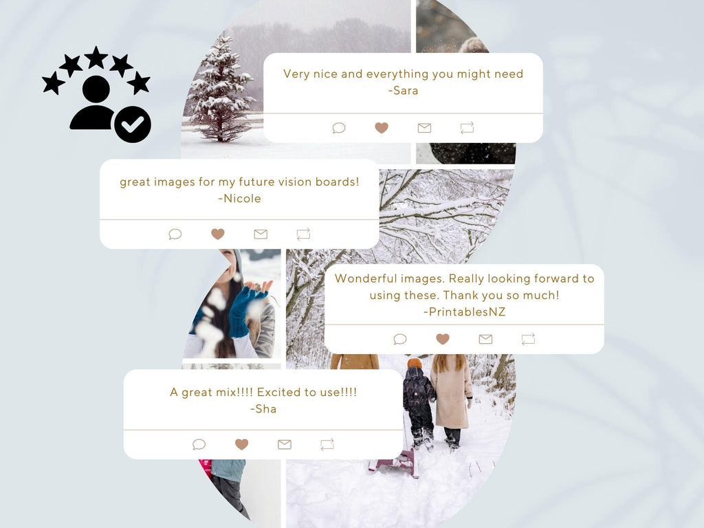 Winter Vision Board Kit: Cozy Season Printable Photos (PDF) (Digital Download)