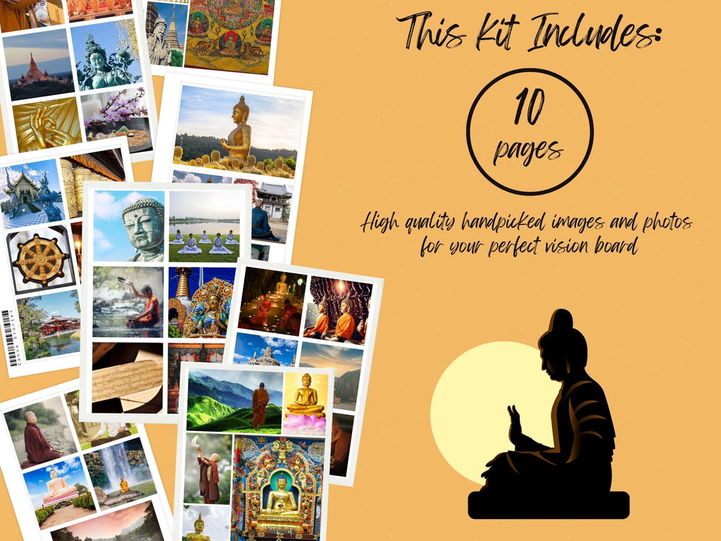 Buddhist Vision Board Kit: Printable Affirmations (PDF) (Digital Download)