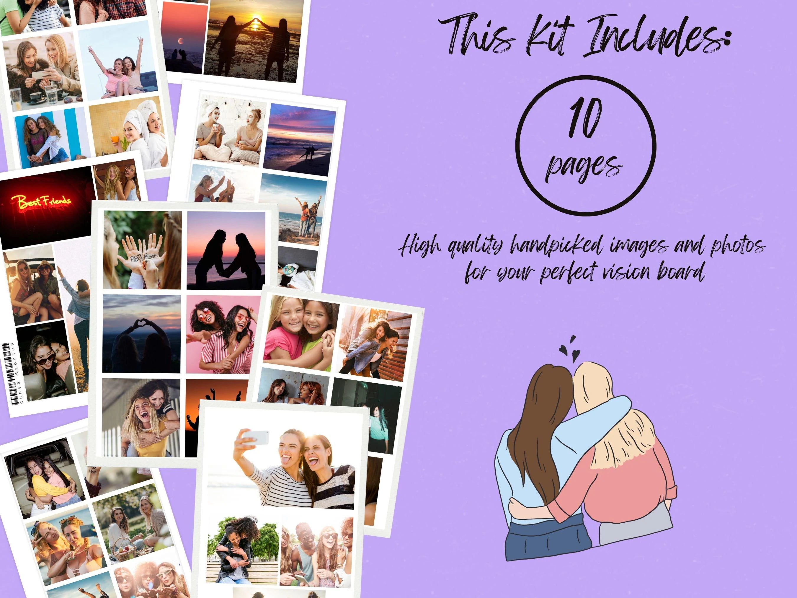 Friendship Vision Board Kit: (PDF) (Digital Download)