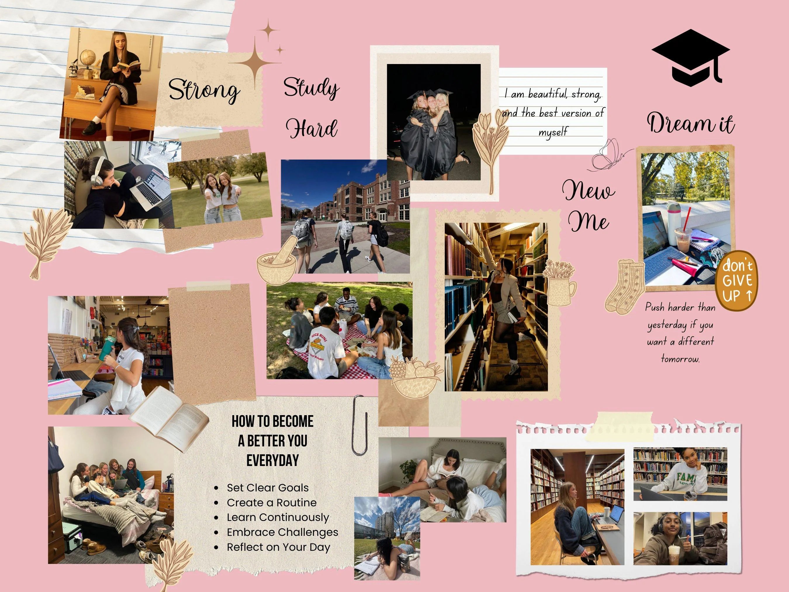 College Vision Board Kit, Printable Photo Collage (PDF) (Digital Download)