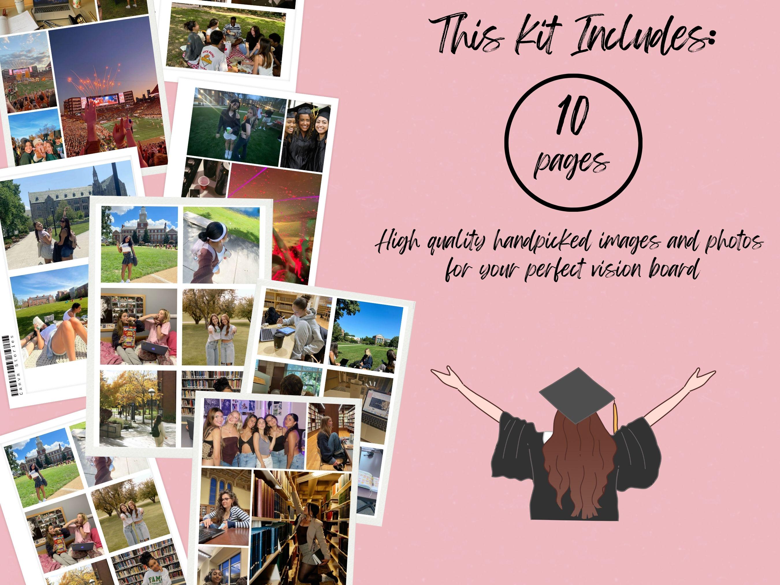 College Vision Board Kit, Printable Photo Collage (PDF) (Digital Download)