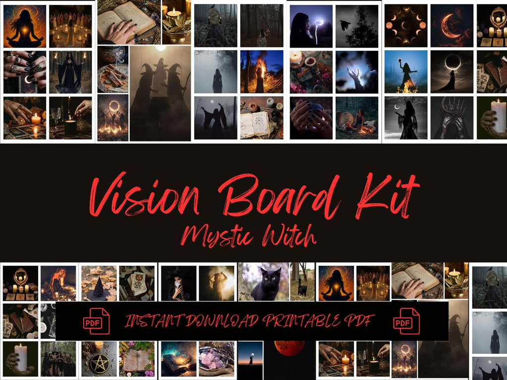 Witch Vision Board Kit: Mystical Printable Photos (PDF) (Digital Download)