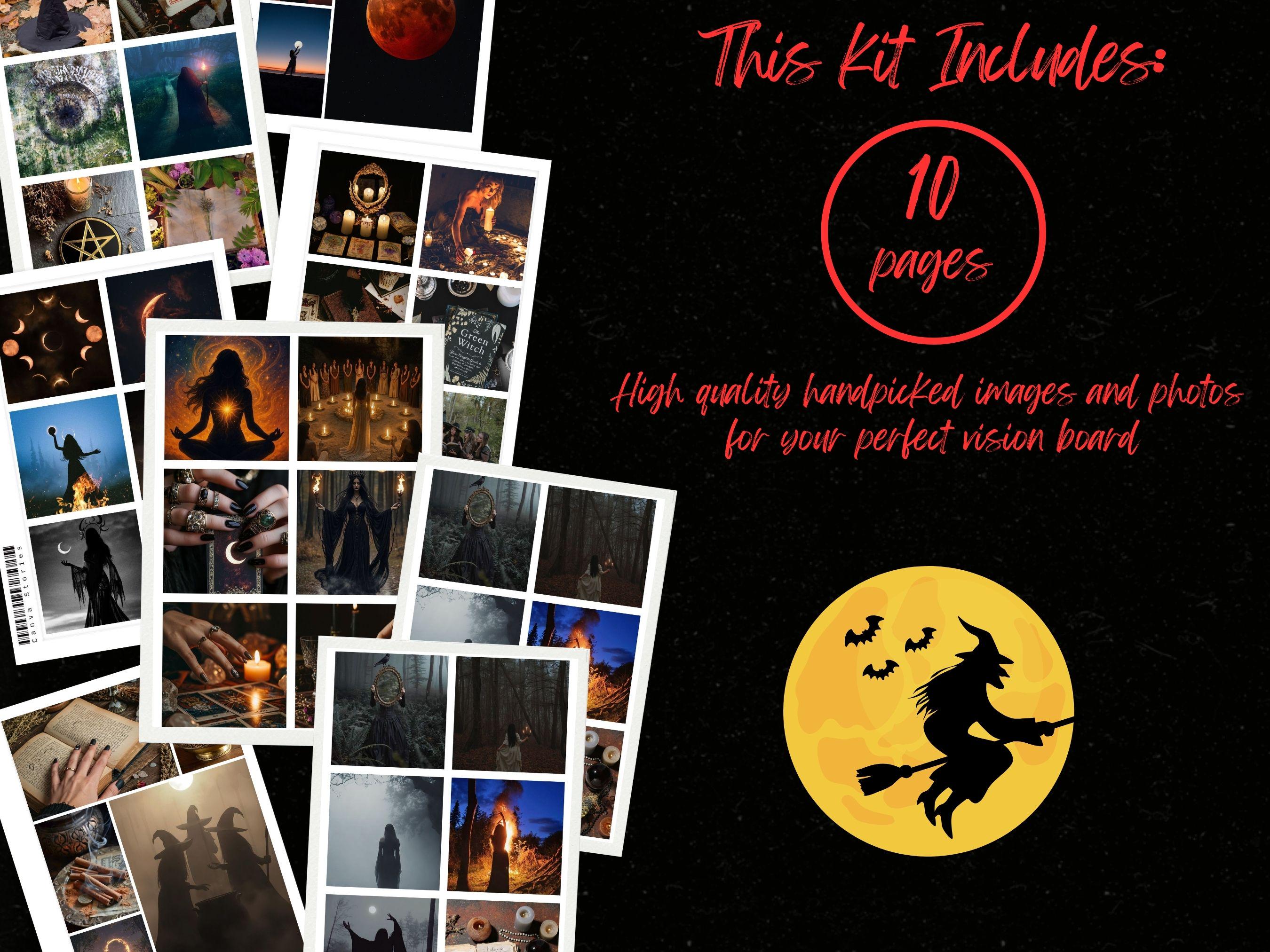 Witch Vision Board Kit: Mystical Printable Photos (PDF) (Digital Download)