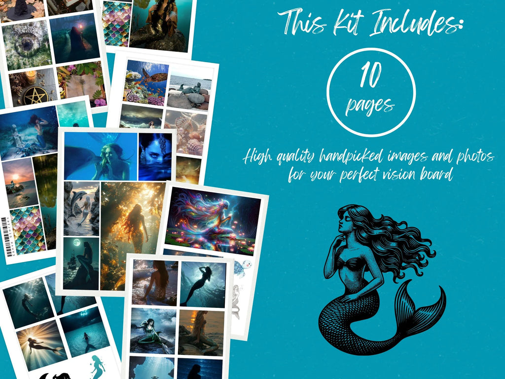 Mermaid Vision Board Kit: Mystical Ocean Theme (PDF) (Digital Download)