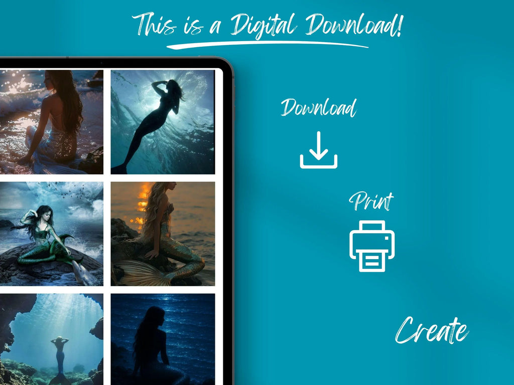 Mermaid Vision Board Kit: Mystical Ocean Theme (PDF) (Digital Download)