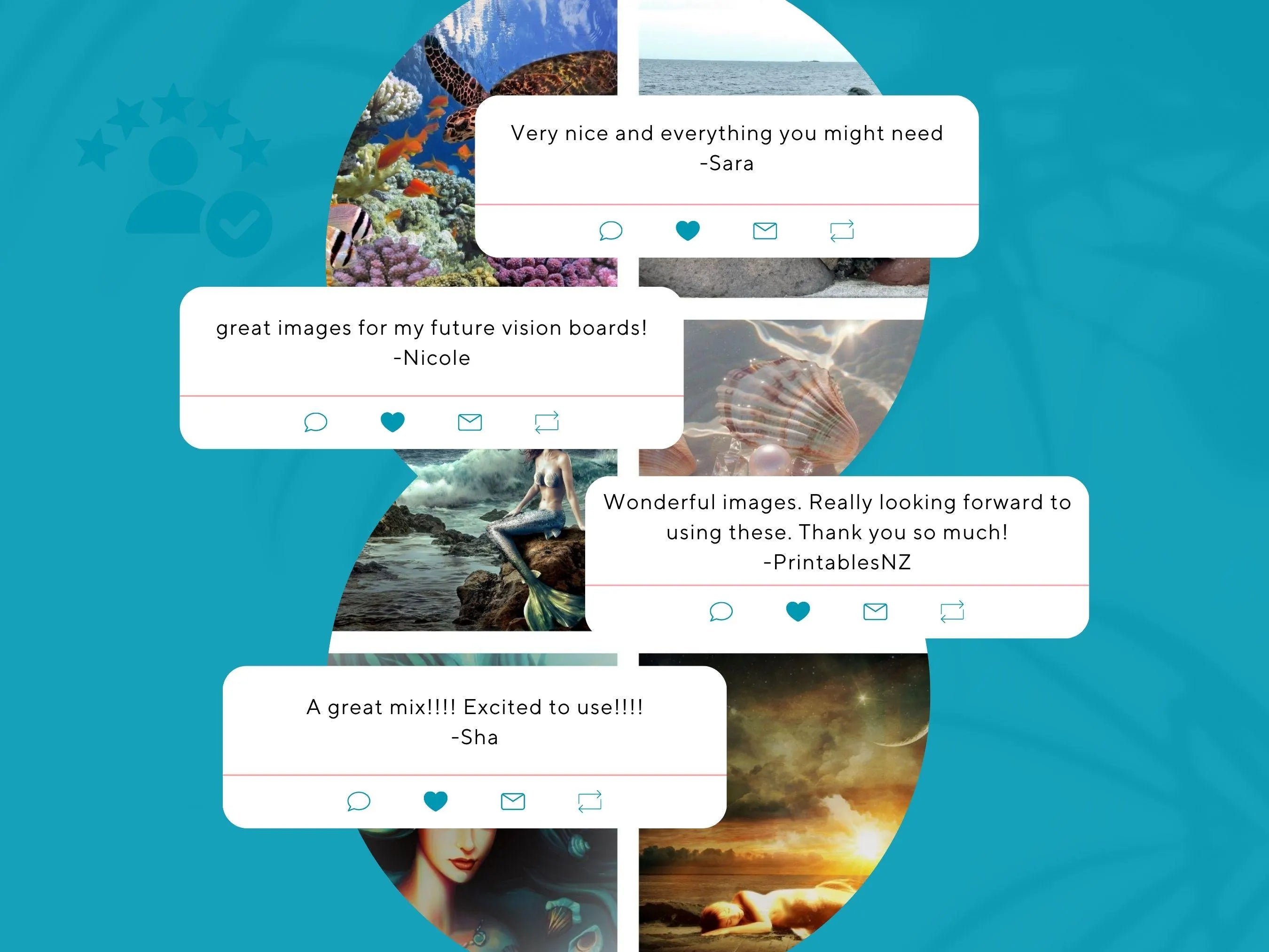 Mermaid Vision Board Kit: Mystical Ocean Theme (PDF) (Digital Download)