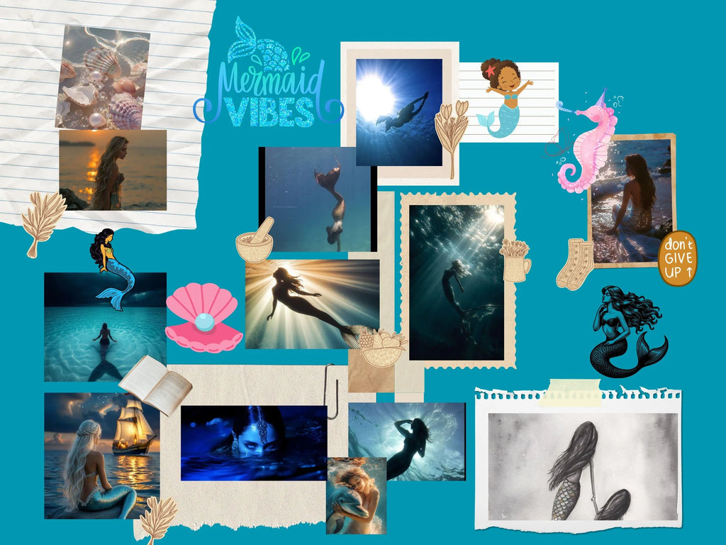 Mermaid Vision Board Kit: Mystical Ocean Theme (PDF) (Digital Download)