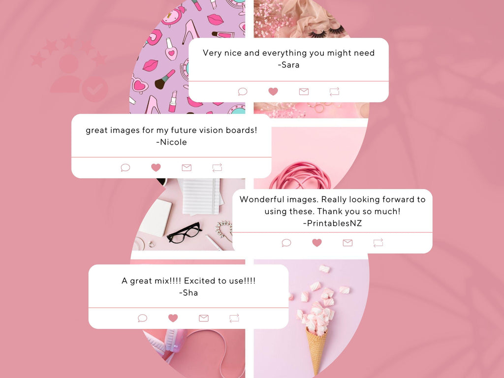 Pink Vision Board Kit: Girly Printable Photos (PDF) (Digital Download)
