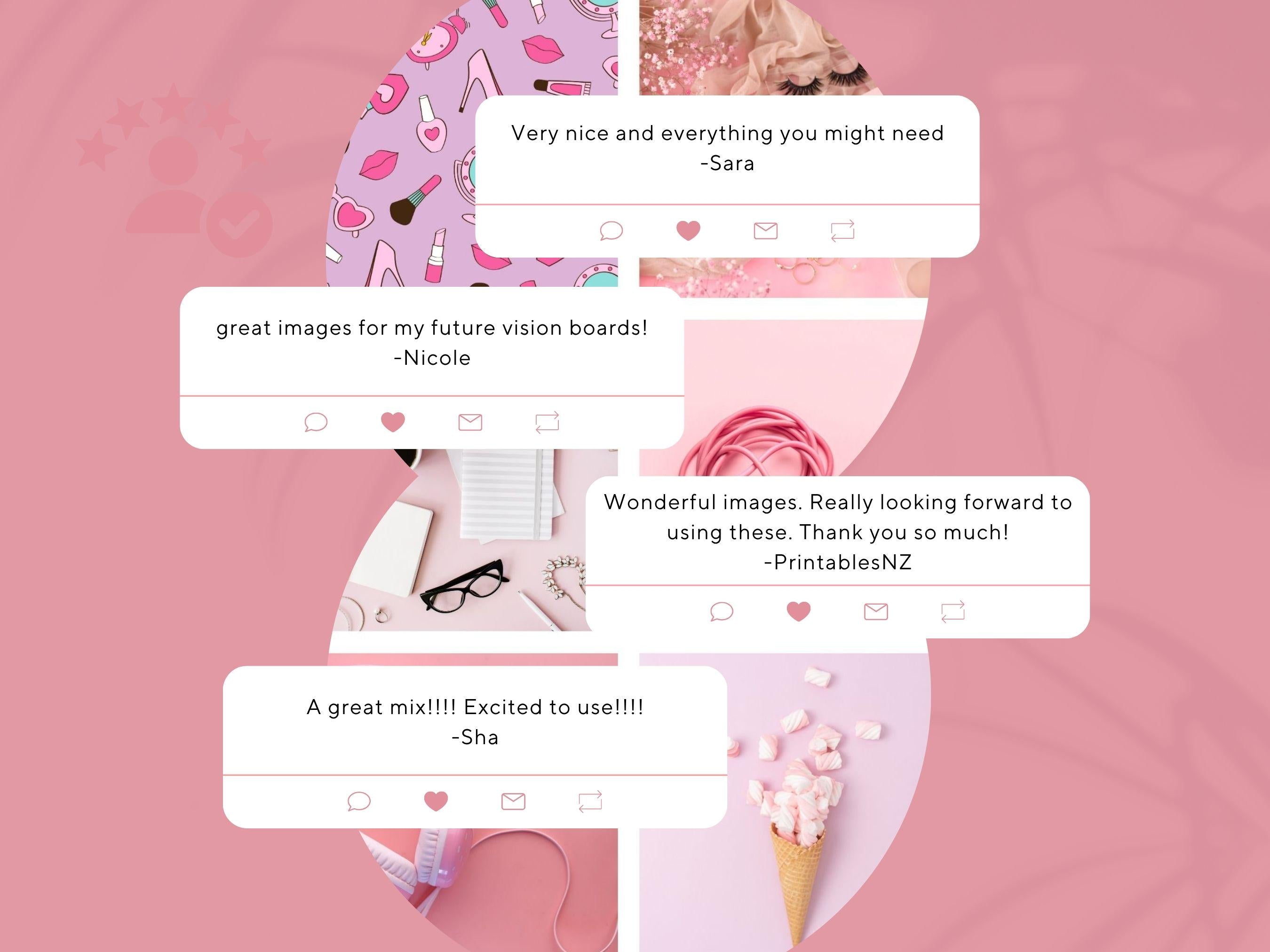 Pink Vision Board Kit: Girly Printable Photos (PDF) (Digital Download)