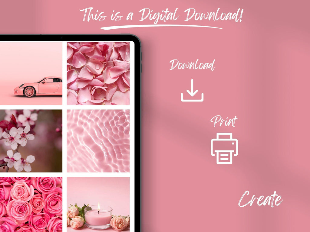 Pink Vision Board Kit: Girly Printable Photos (PDF) (Digital Download)