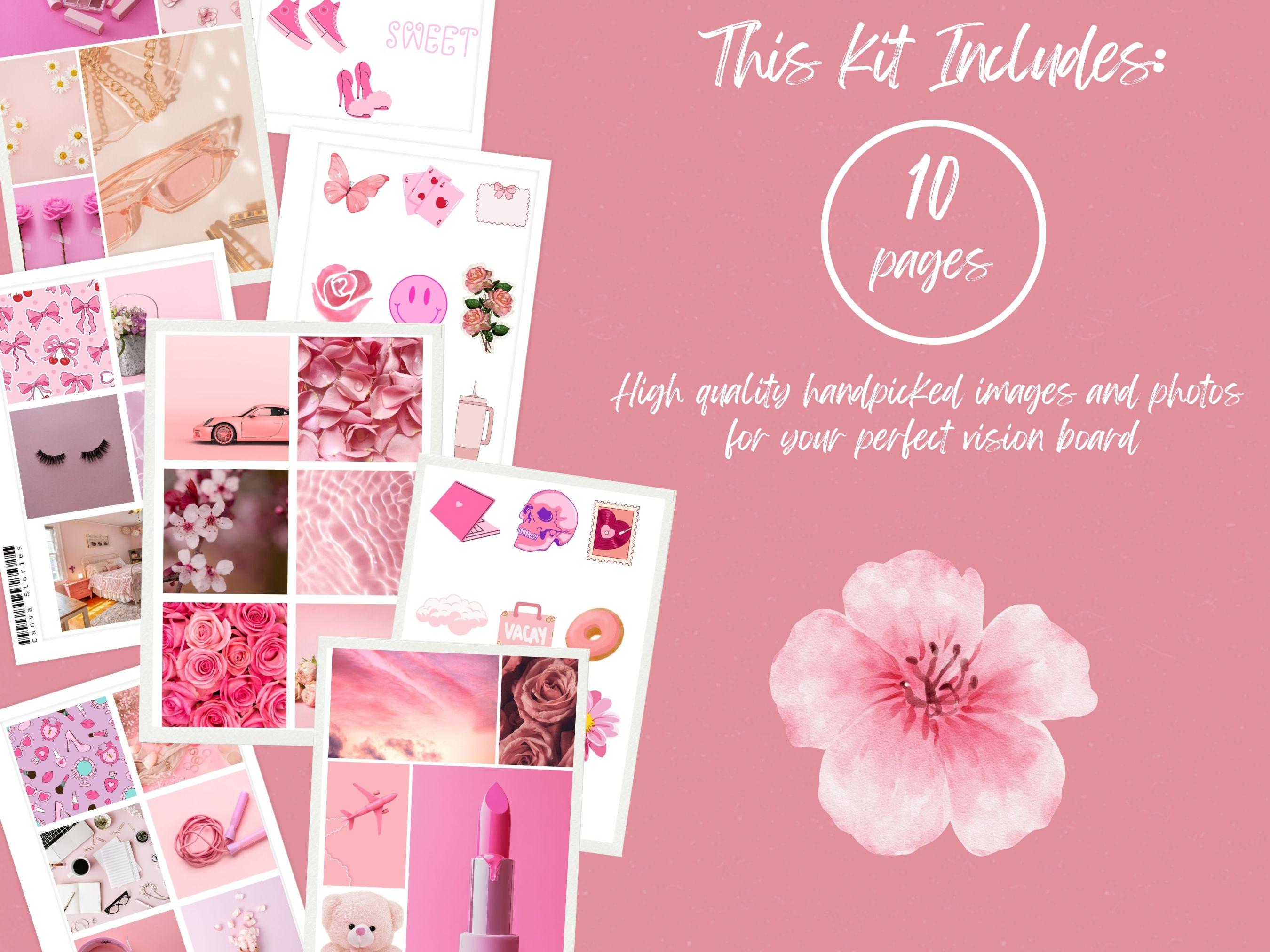 Pink Vision Board Kit: Girly Printable Photos (PDF) (Digital Download)