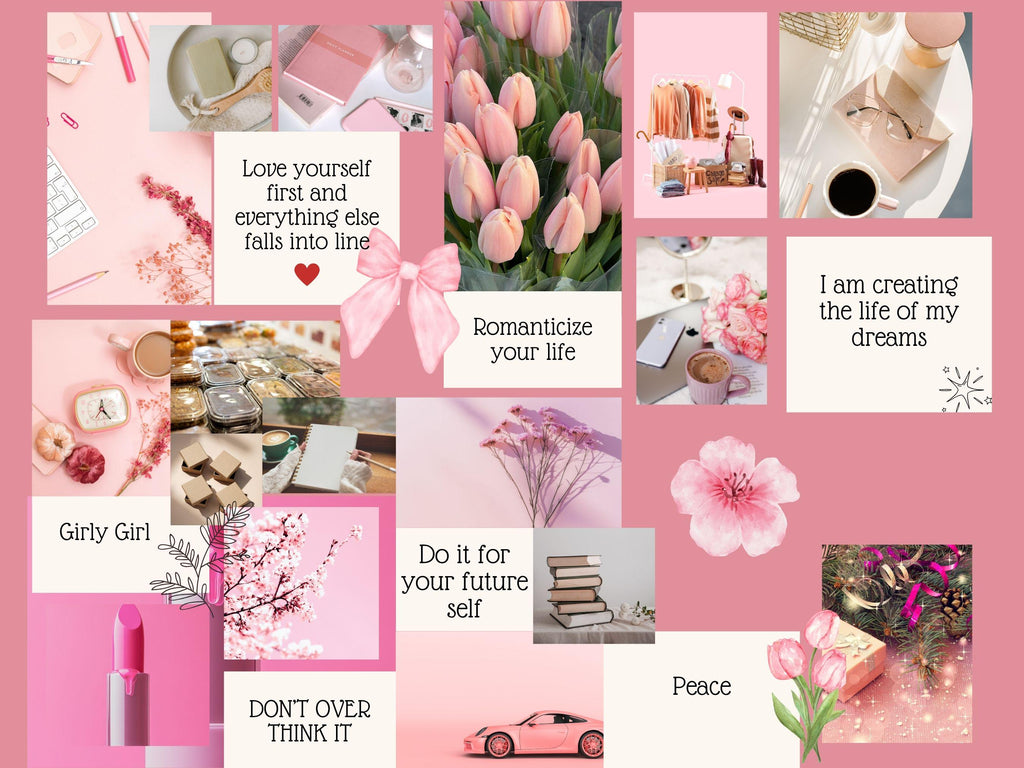 Pink Vision Board Kit: Girly Printable Photos (PDF) (Digital Download)