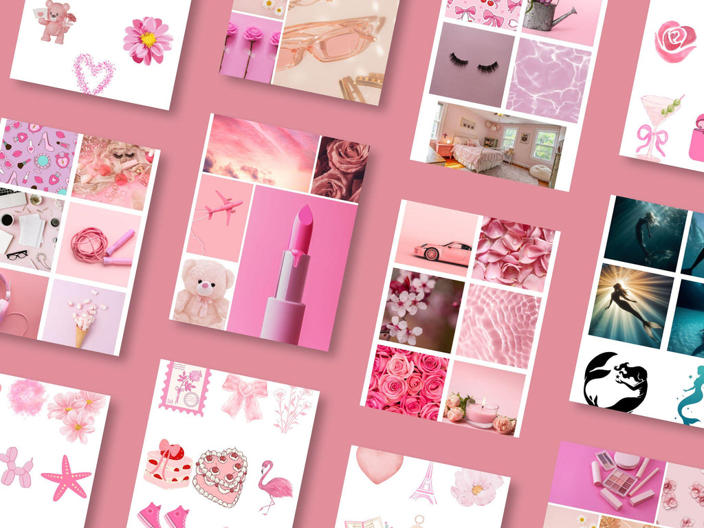Pink Vision Board Kit: Girly Printable Photos (PDF) (Digital Download)