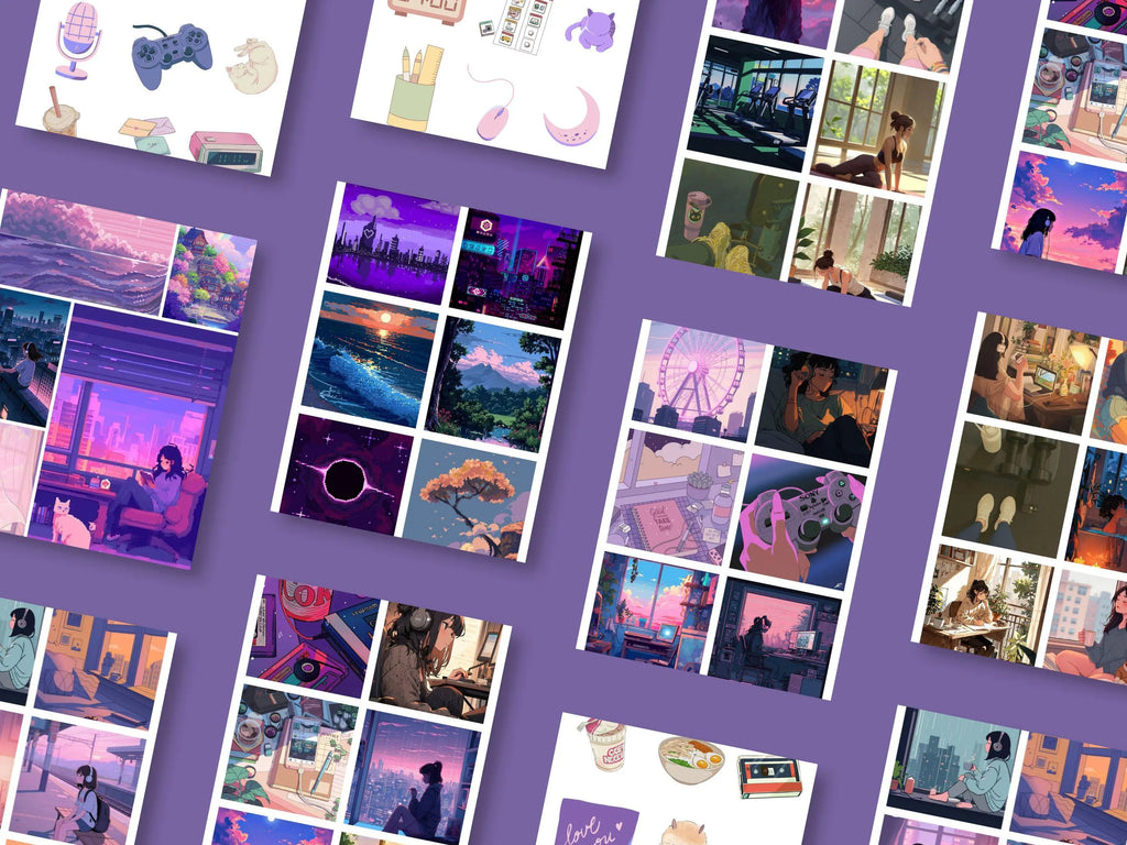 Lo-fi Vision Board Kit: (PDF) (Digital Download)