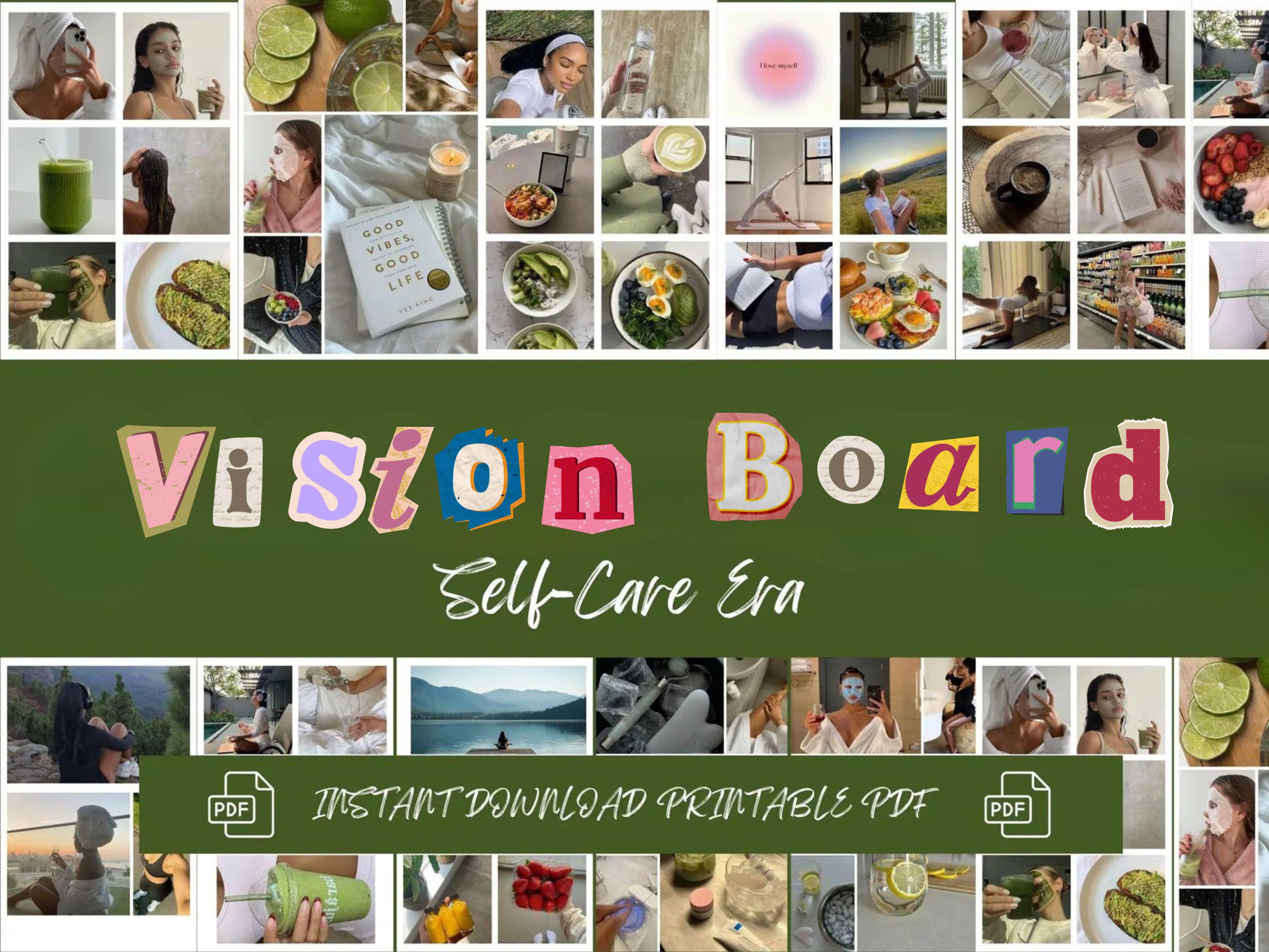 Self-Care Vision Board Kit: (PDF) Digital Download)