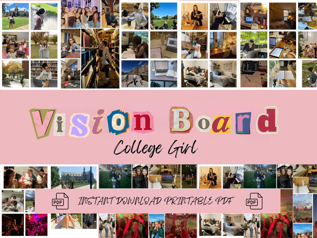 College Vision Board Kit, Printable Photo Collage (PDF) (Digital Download)