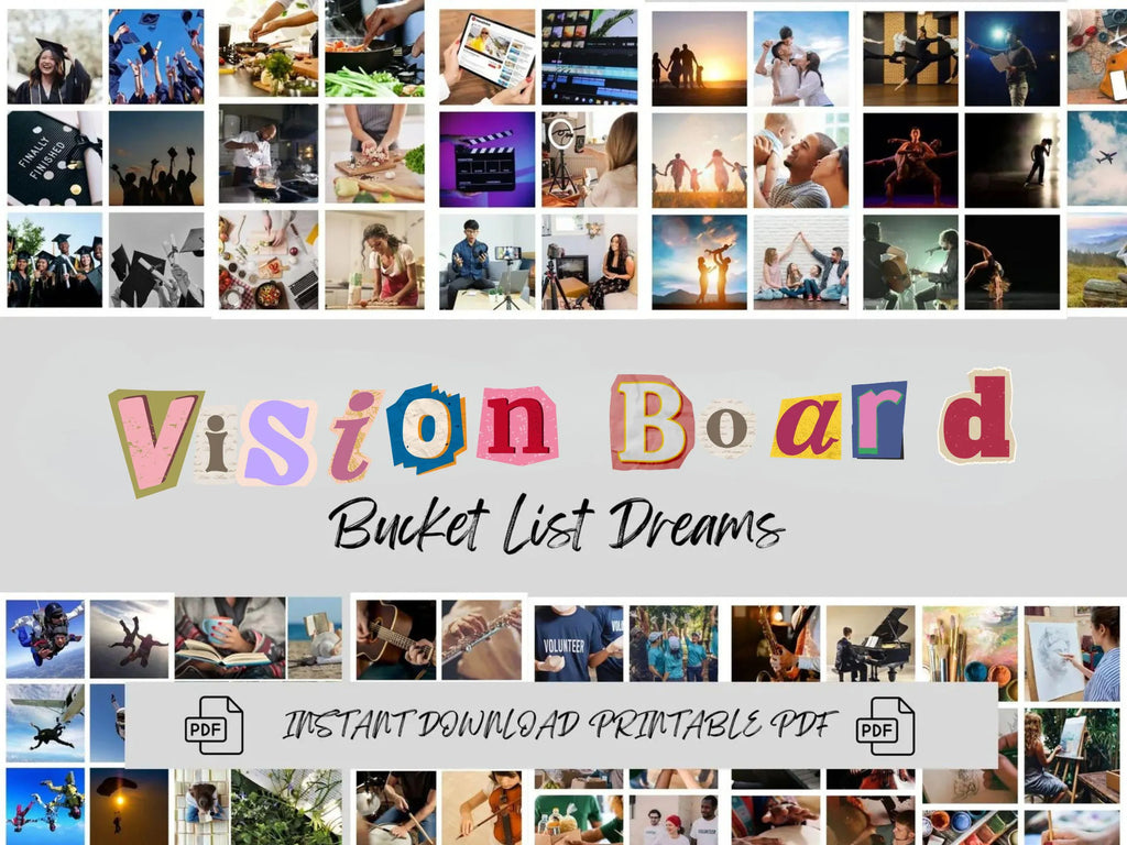 Bucket List Vision Board Kit: Adventure Theme (PDF) (Digital Download)