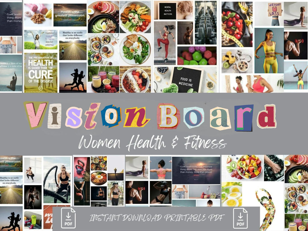 Women's Health & Fitness Vision Board Kit (PDF) (Digital Download)