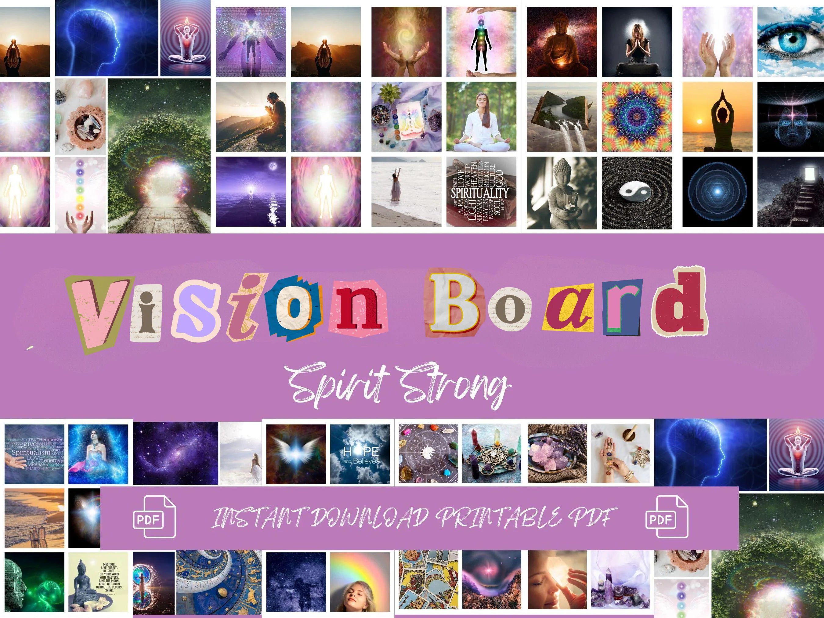 Spiritual Vision Board Kit Affirmations (PDF) (Digital Download)