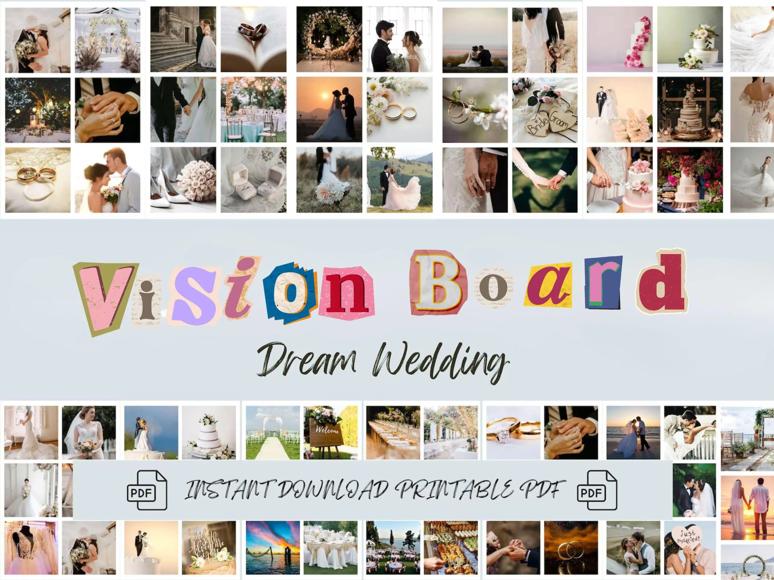 Wedding Vision Board Kit: Dream Wedding Printable Photos (PDF) (Digital Download)