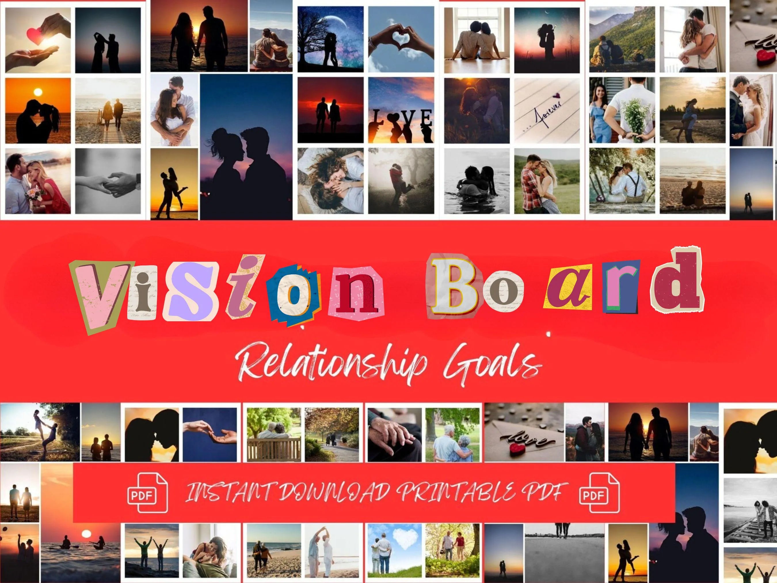 Relationship Vision Board Kit Love & Partnership (PDF) (Digital Download)