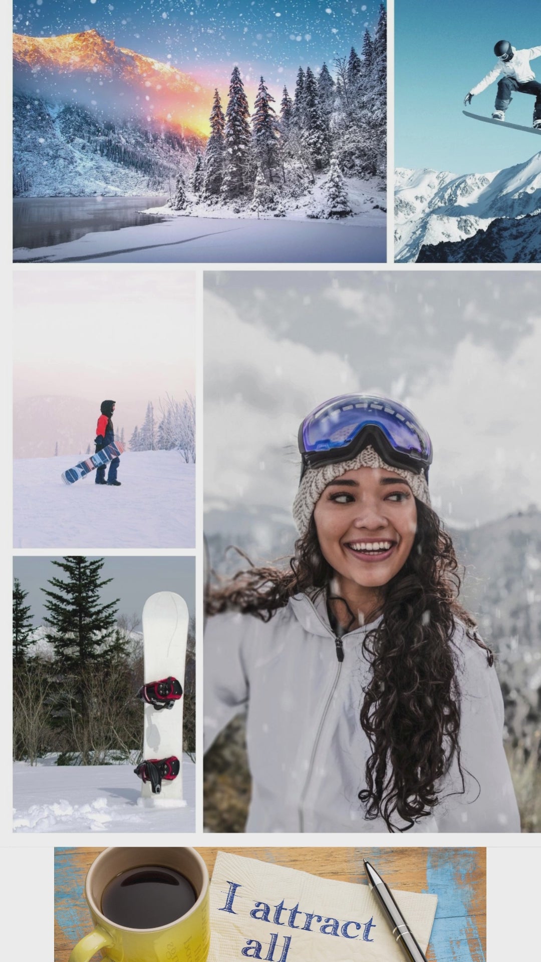 Winter Vision Board Kit: Cozy Season Printable Photos (PDF) (Digital Download)