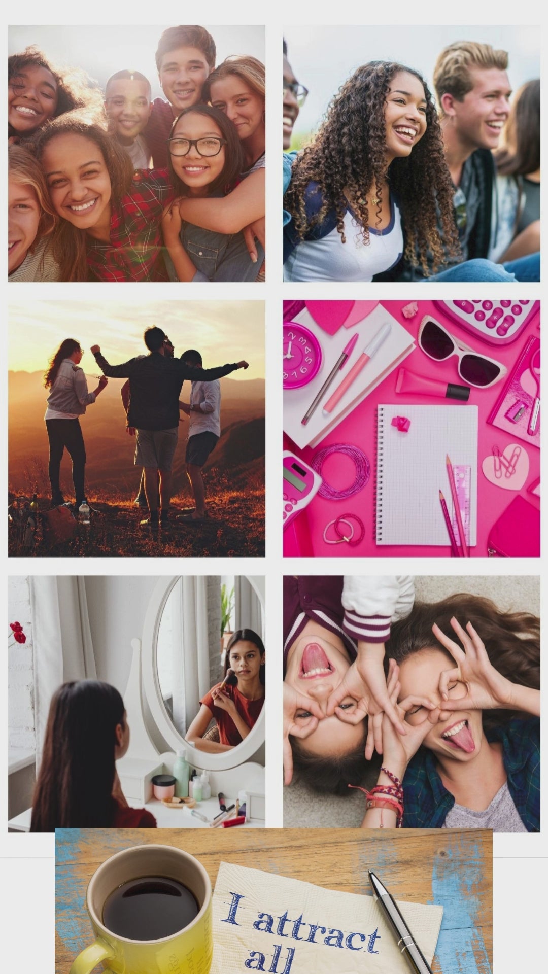 Teenage Girl Vision Board Kit Printable Photos, Dreams & Goals (PDF) (Digital Download)